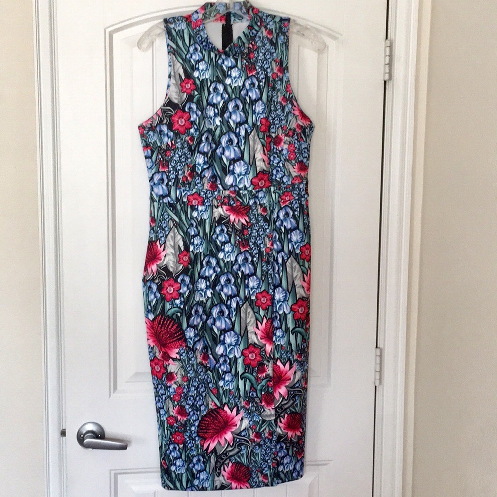 ASOS Midi Sleeveless Floral Dress Sz 8 UK12 New